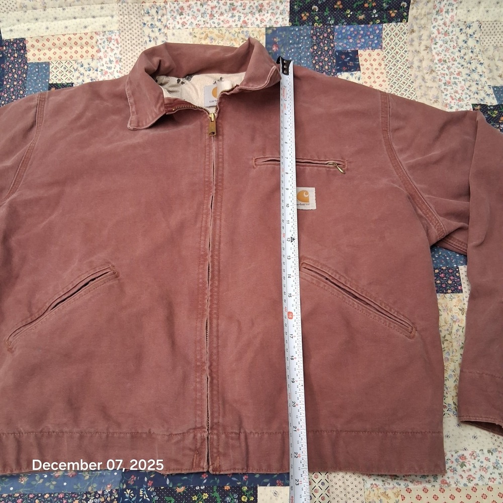 Vintage Carhartt JS1236 Redwood Detroit‎ Canvas Jacket Sheet Lined SZ Large Rare - Picture 11 of 15